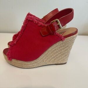 Red Wedges Indigo Rd Size 7 - 4 inch